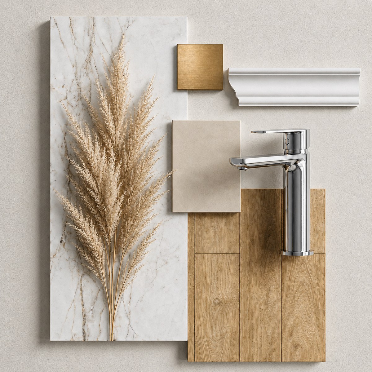 Moodboard stylu CLASSIC — materiały i wykończenia